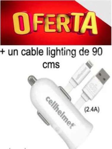 Cargador De Celular De Auto 2.4a Un Puerto + Cable