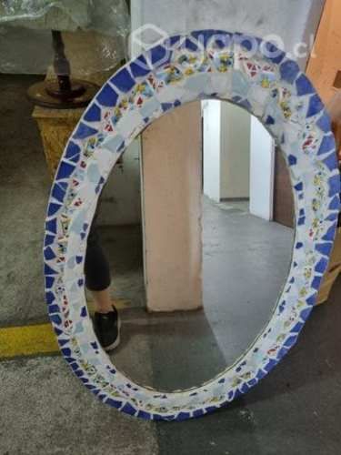 Espejo mosaico ovalado