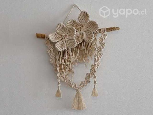 Mural De Macramé Flores - Artesanal, envío gratis