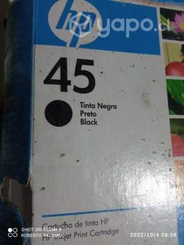 Tinta hp 45 black original de alta caja abierta