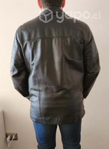 Chaqueta Cuero Negro 4 Botones