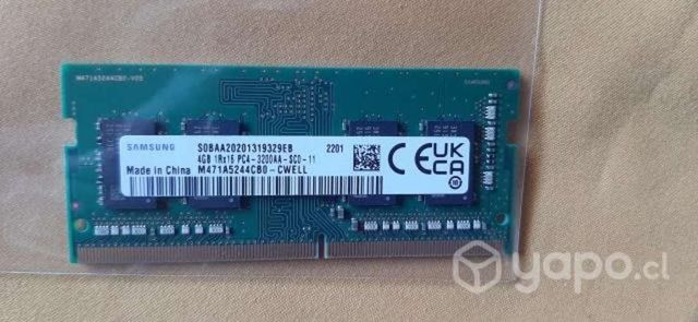 RAM Samsung 4Gb DDR4 3200Mhz para Notebook