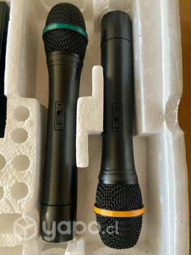 Karaoke con Set de 2 Micrófonos Inalambricos