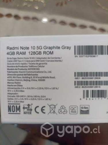 Celular redmi Note 10 5G