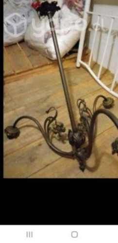 Antiquísima lámpara bronce techo