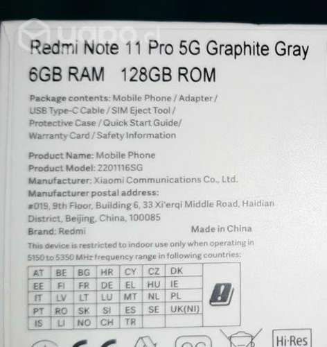 Xiaomi redmi note 11 pro 5g