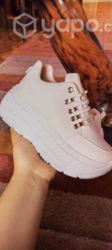 Zapatillas Blancas con Plataforma Mujer