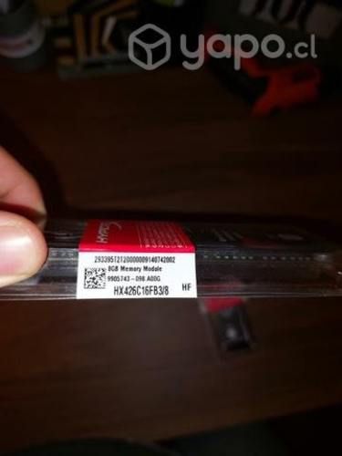 Memorias ram Hyper X fury 8 gb 2666mhz