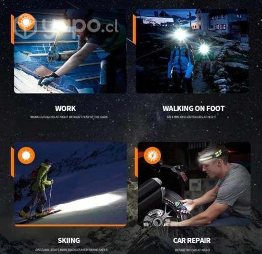 Linterna Frontal Cintillo Led Barra Cob Recargable