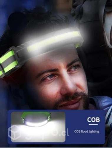 Linterna Frontal Cintillo Led Barra Cob Recargable