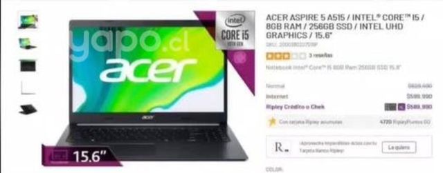 Acer aspire 5 Intel core i5