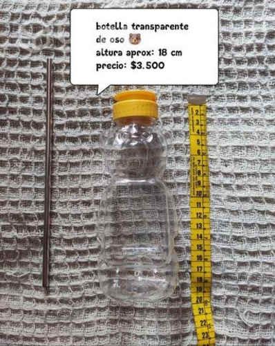 Botella transparente de oso