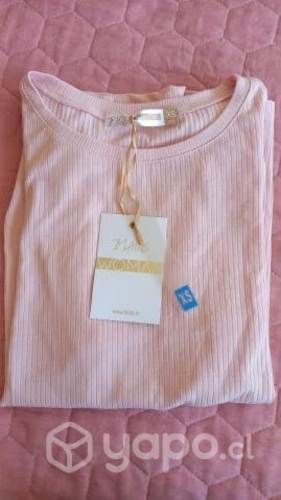 Polera rosa tricot