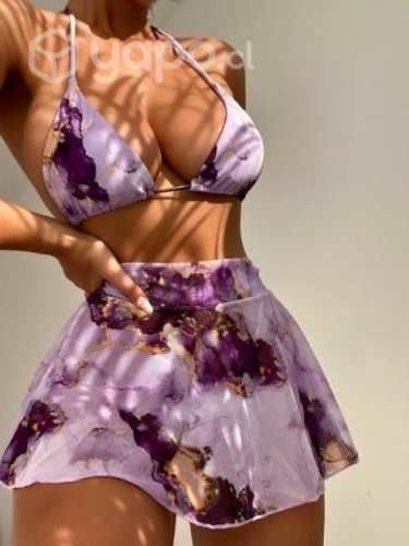 Bikini 3 piezas color lila