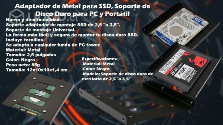 Adaptador de Metal para SSD Soporte de Disco