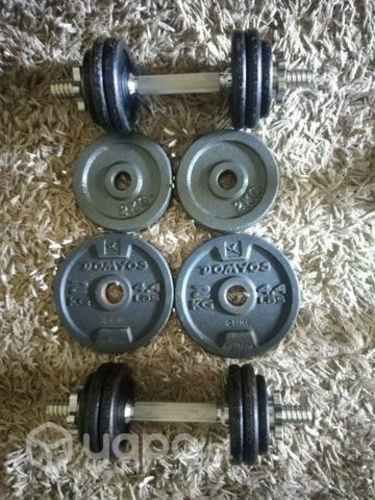 Set mancuernas 15kg +4 discos de 2kg