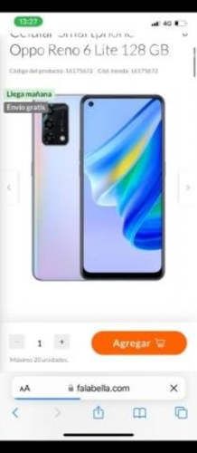 Celular oppo Reno 6 lite 128gb