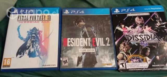 Juegos para PS4 (Final Fantasy y Resident Evil)