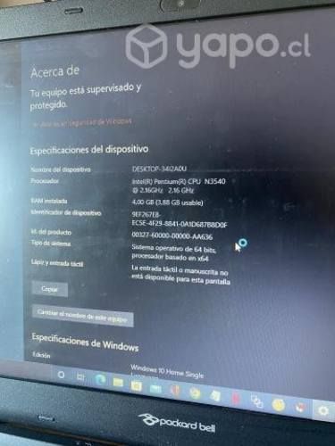 Notebook packard bell