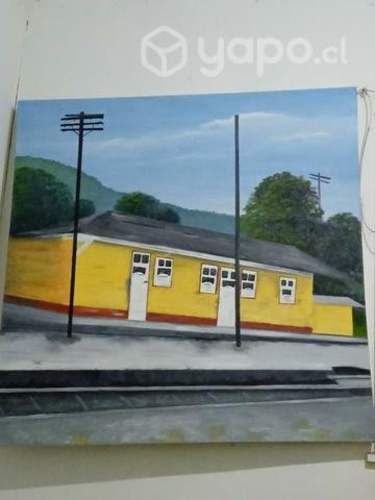 Cuadro Óleo Estación ferrocarril
