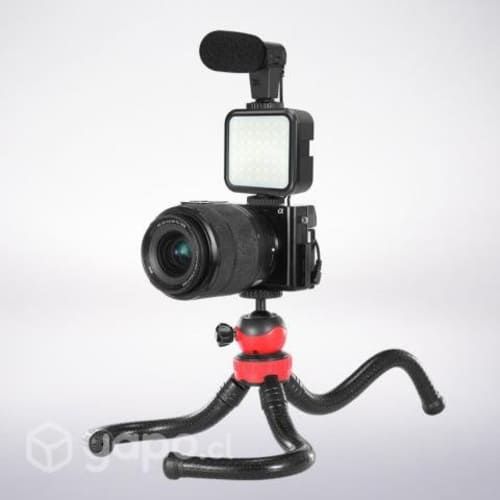 Kit Streaming Smartphone Tripode Flexible Luz Micr
