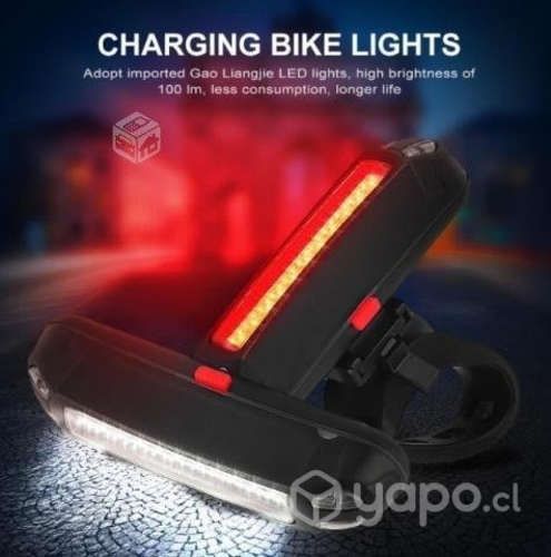 Luz Duo Para Bicicleta Recargable USB LED COB