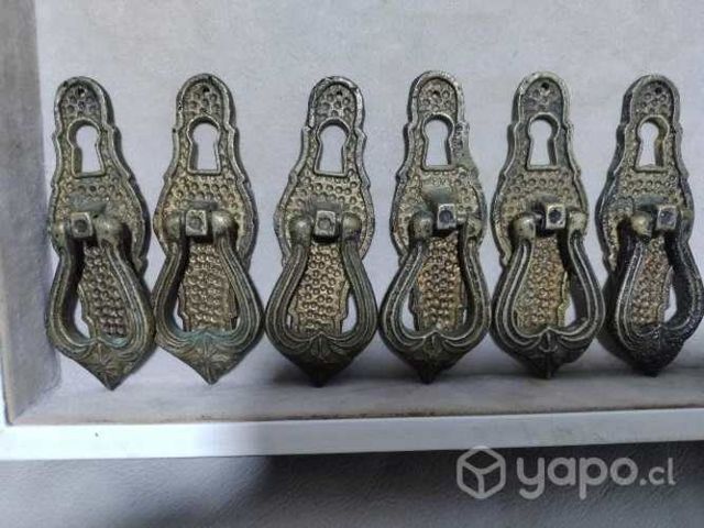 Juegos de 6 tiradores antiguos de bronce