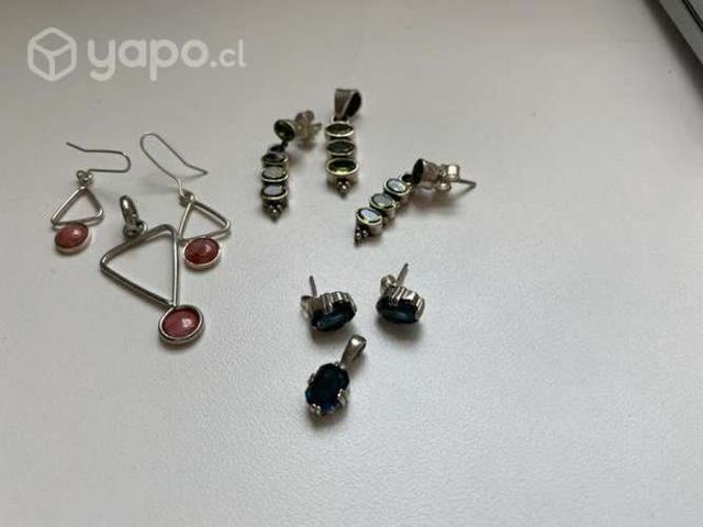 Conjunto Plata (Aros + Dije para collar )