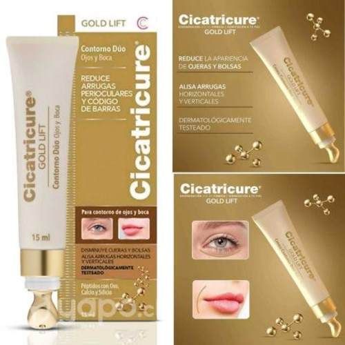 Crema cicatricure contorno ojos y boca gold lift