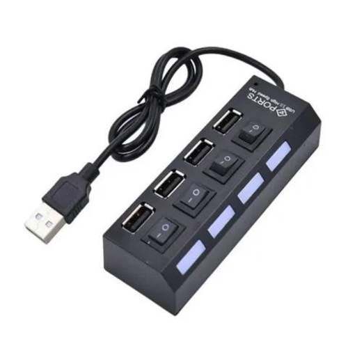 Hub usb 4 puertos 3.0, switch on/of, negro