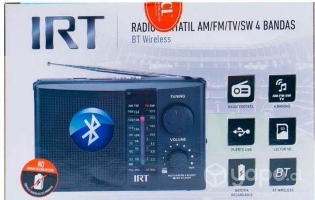 Radio Portátil AM/FM/TV/SW/4 BANDAS