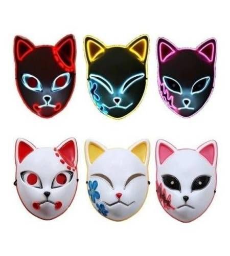 Mascara Kimetsu No Yaiba Demon Slayer Con Luces L