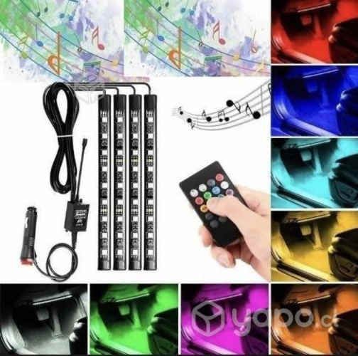 Kit Tiras Led RGB para Auto 12v + Control Remoto