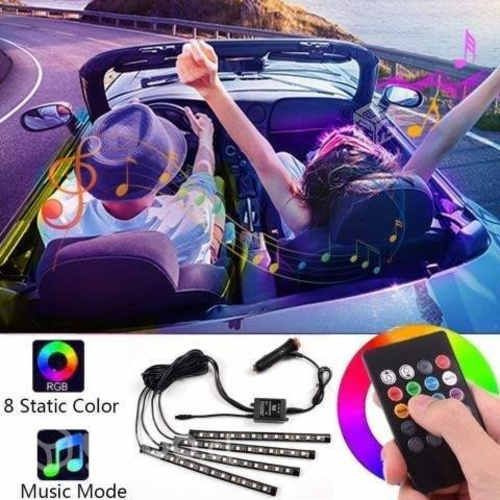 Kit Tiras Led RGB para Auto 12v + Control Remoto