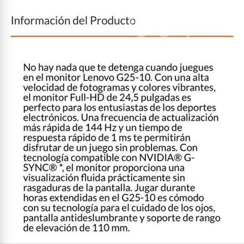 Monitor lenovo 144HZ