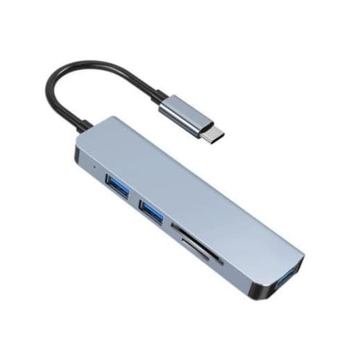 HUB Tipo C 5 en 1 con 2 Lectores Tarjeta USB
