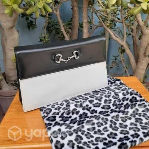 Cartera cuero LAmour Parfait blanco y negro