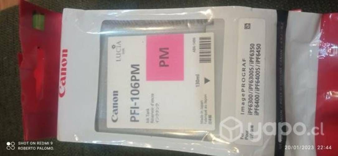 Tintas Canon pfi 106 colores originales de 130ml