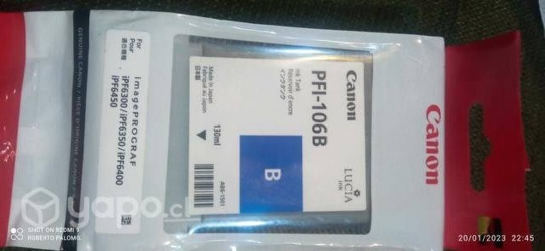 Tintas Canon pfi 106 colores originales de 130ml