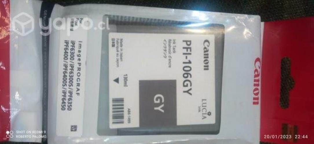 Tintas Canon pfi 106 colores originales de 130ml