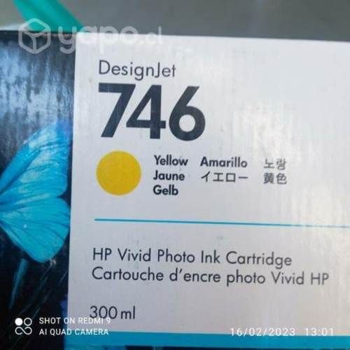 Tinta HP 746 yellow original de 300ml