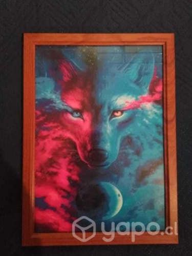 Cuadro Decorativo Lobo Abstracto