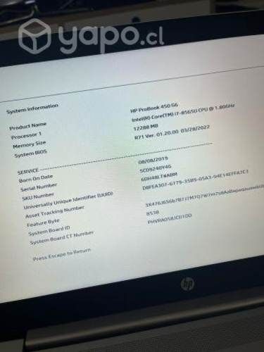 Notebook HP ProBook 450 G6