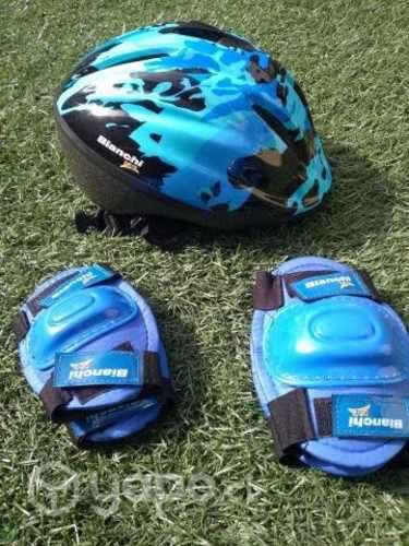 Casco + Ptotecciones Marca Bianchi