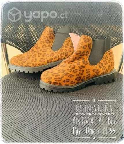 Botines Niña Animal Print Par Único N°33