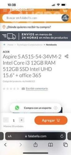 Notebook acer aspire 5