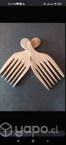 Peine de madera para cabello rizado