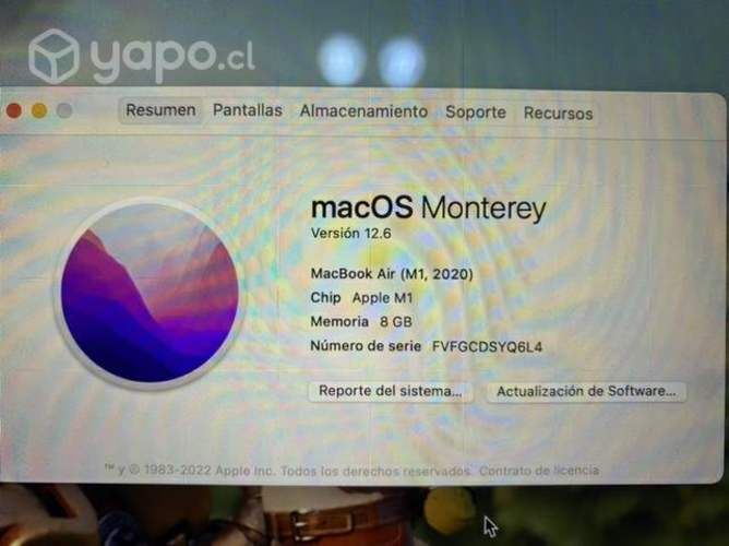 m1 2020/8gb Ram/ 39 ciclos