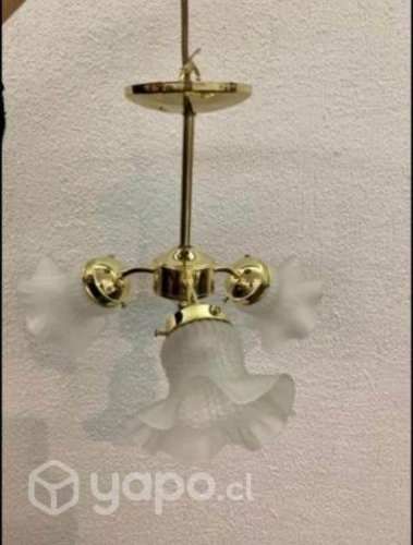 Lámpara colgante vintage con 3 tulipas. muy buenas