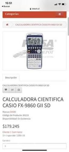 Calculadora Científica Gráfica Casio fx-9860GII SD